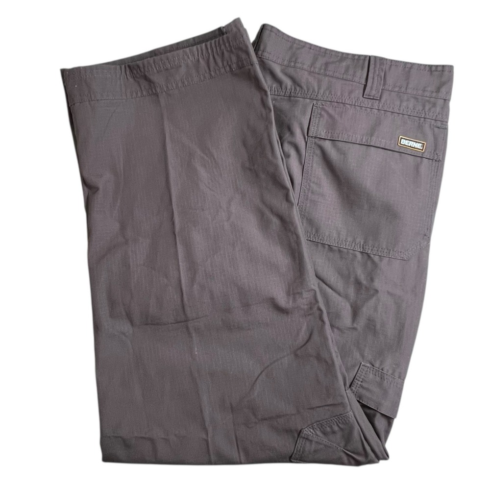 Berne Mens 44X30 Gray Relaxed‎ Straight Leg Cargo Canvas Workwear Pants